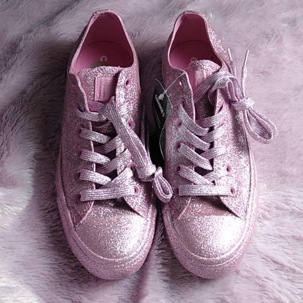 Pink glitter Converse all Star sneakers - Picture 2 of 4